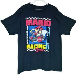 NINTENDO Mario Kart 1992 Racing Team T-shirt Sz L 100% Cotton